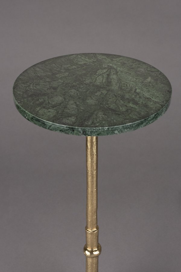DUTCHBONE Everest sidebord, rund - grn marmor og messing aluminium (25)