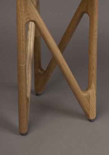 DUTCHBONE Naia sidebord, rund - rgfarvet glas og natur egetr (40)