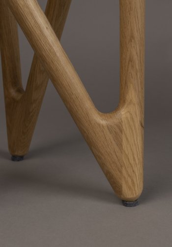 DUTCHBONE Naia sidebord, rund - rgfarvet glas og natur egetr (40)