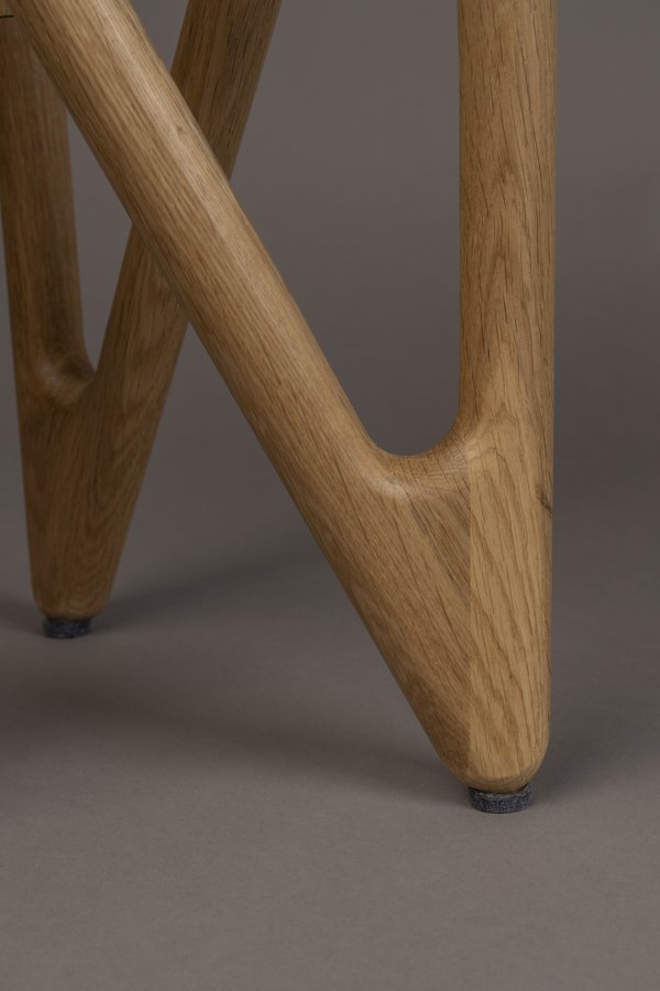 DUTCHBONE Naia sidebord, rund - rgfarvet glas og natur egetr (40)