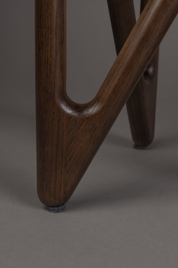 DUTCHBONE Naia sidebord, rund - rgfarvet glas og valnddefarvet egetr (40)