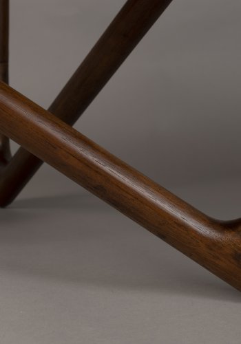 DUTCHBONE Naia sofabord, rund - rgfarvet glas og valnddefarvet egetr (80)