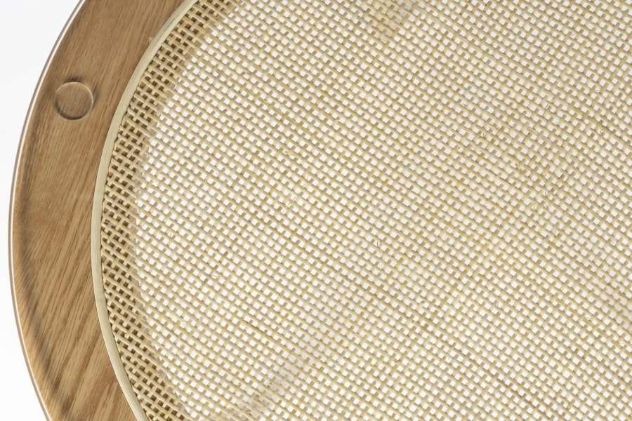 WHITE LABEL LIVING Haru sidebord, rund - glas og natur egetr (45)