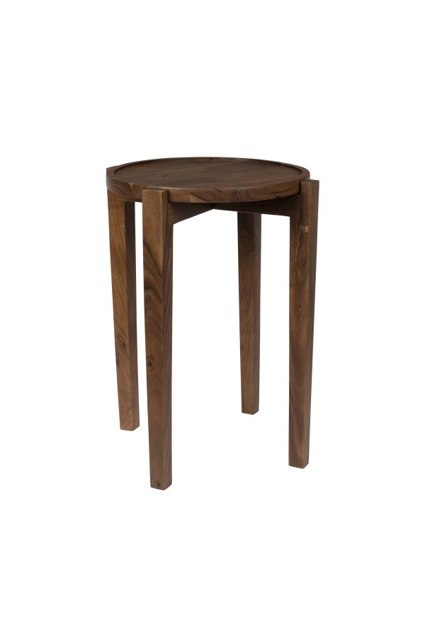 DUTCHBONE Shane bakkebord, rund - valnddefarvet tr (40)