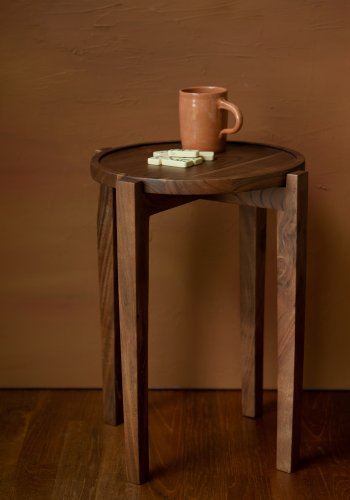 DUTCHBONE Shane bakkebord, rund - valnddefarvet tr (40)