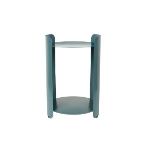 DUTCHBONE Navagio sidebord, m. 1 hylde, rund - bl metal (31)