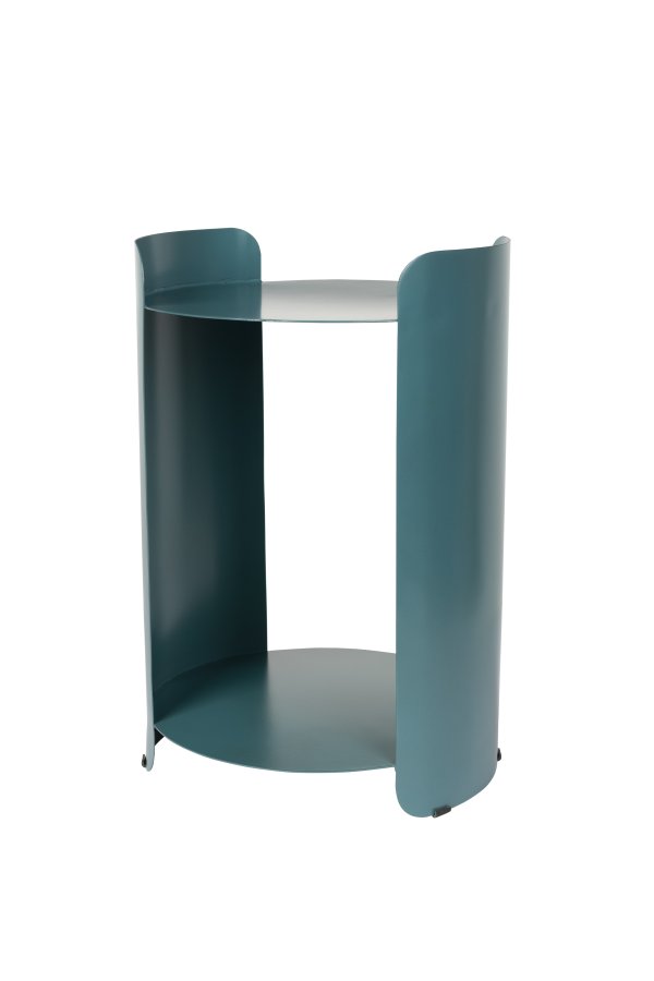 DUTCHBONE Navagio sidebord, m. 1 hylde, rund - bl metal (31)