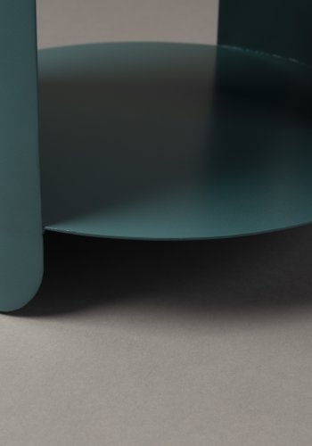 DUTCHBONE Navagio sidebord, m. 1 hylde, rund - bl metal (31)