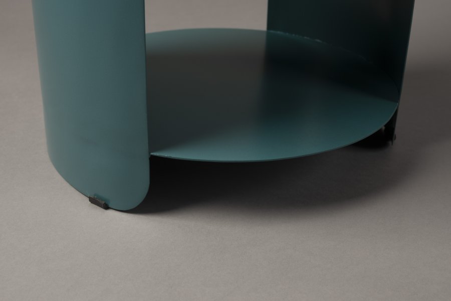 DUTCHBONE Navagio sidebord, m. 1 hylde, rund - bl metal (31)