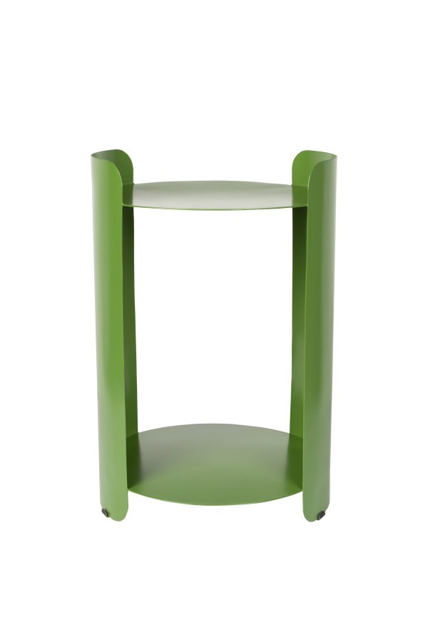 DUTCHBONE Navagio sidebord, m. 1 hylde, rund - grn metal (31)