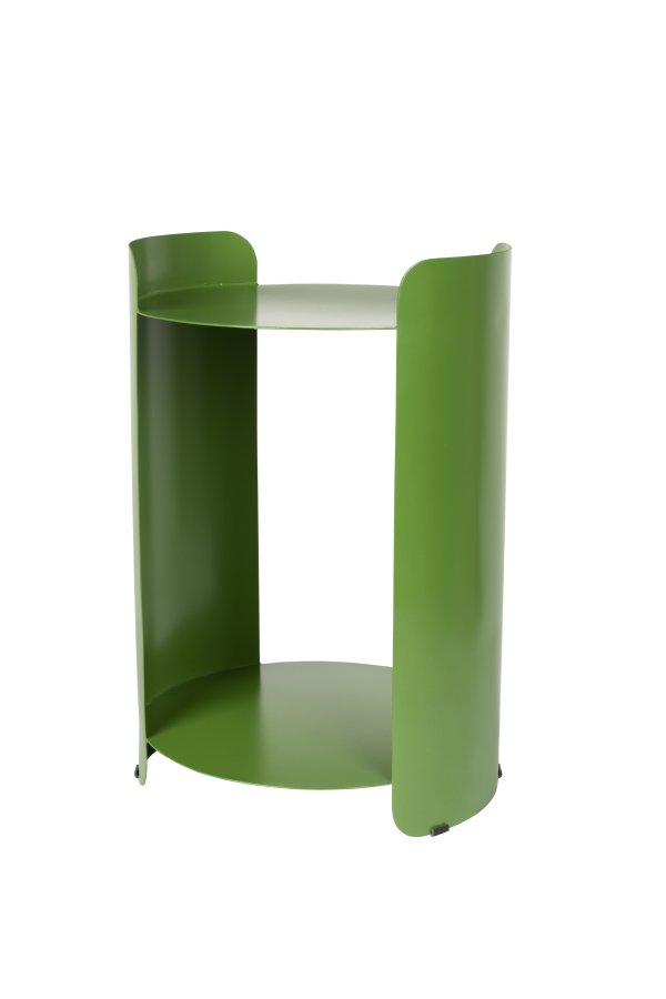 DUTCHBONE Navagio sidebord, m. 1 hylde, rund - grn metal (31)