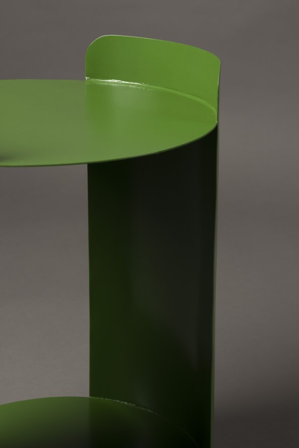 DUTCHBONE Navagio sidebord, m. 1 hylde, rund - grn metal (31)