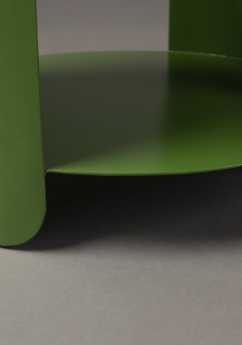 DUTCHBONE Navagio sidebord, m. 1 hylde, rund - grn metal (31)
