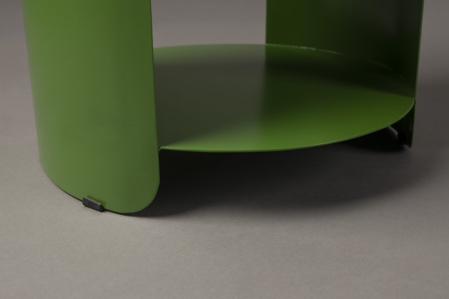 DUTCHBONE Navagio sidebord, m. 1 hylde, rund - grn metal (31)