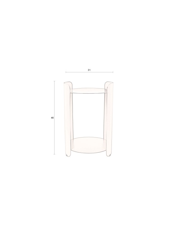 DUTCHBONE Navagio sidebord, m. 1 hylde, rund - grn metal (31)