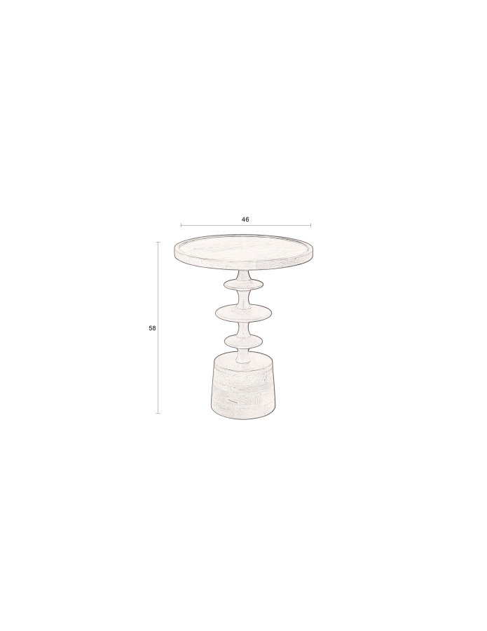 DUTCHBONE Cath sidebord, rund - valnddefarvet mangotr (46)
