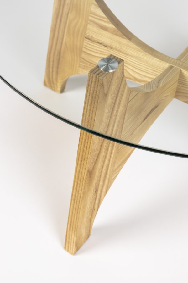 ZUIVER Kobe sofabord, rund - glas og natur asketr (80)