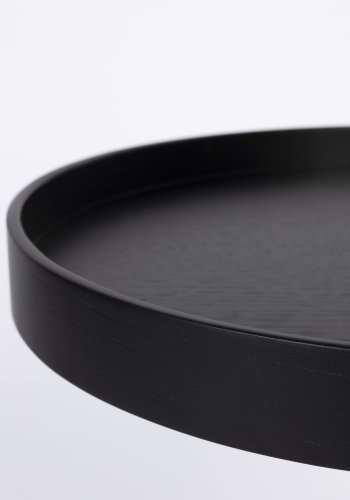 WHITE LABEL LIVING Yuri S sidebord, rund - sort egefinér og sort jern (40)
