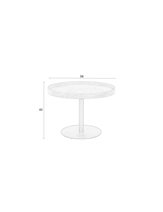 WHITE LABEL LIVING Yuri M sidebord, rund - natur egefinér og sort jern (56)