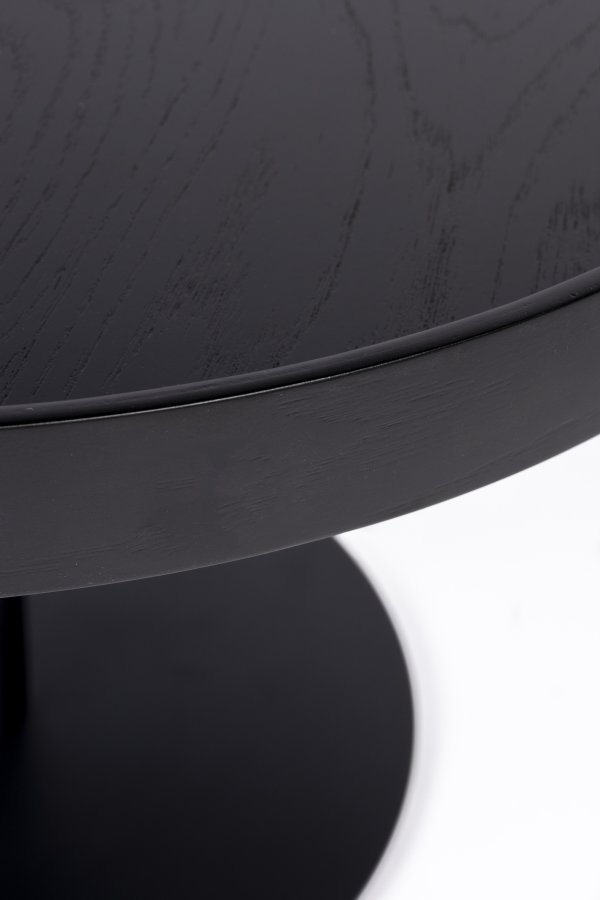 WHITE LABEL LIVING Yuri M sidebord, rund - sort egefinér og sort jern (56)