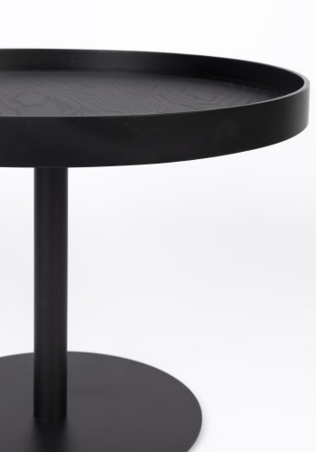 WHITE LABEL LIVING Yuri M sidebord, rund - sort egefinér og sort jern (56)