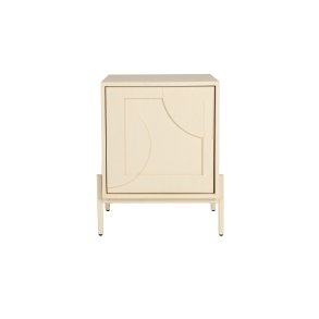 ZUIVER Faces sidebord, m. 1 lge og 1 hylde - beige egetr og jern (45x35)