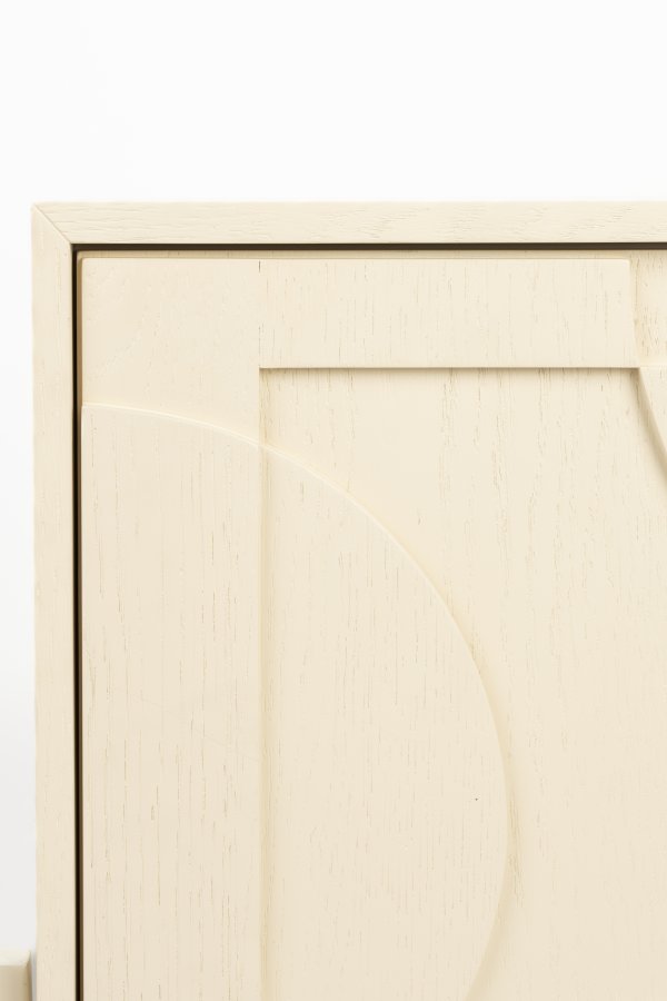 ZUIVER Faces sidebord, m. 1 lge og 1 hylde - beige egetr og jern (45x35)