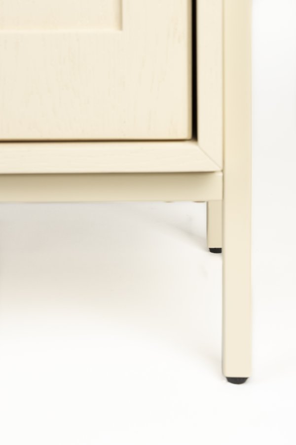 ZUIVER Faces sidebord, m. 1 lge og 1 hylde - beige egetr og jern (45x35)