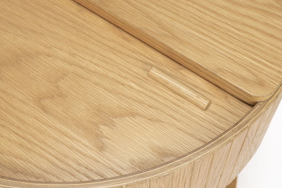 ZUIVER Slides sidebord, m. 1 rum og 1 hylde - natur egetrsfinér og sort metal (45)