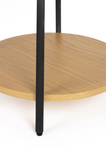 ZUIVER Slides sidebord, m. 1 rum og 1 hylde - natur egetrsfinér og sort metal (45)