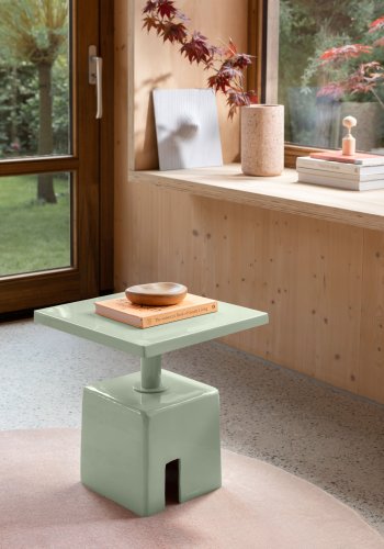 ZUIVER Chubby sidebord, kvadratisk - stengrn jern (40x40)