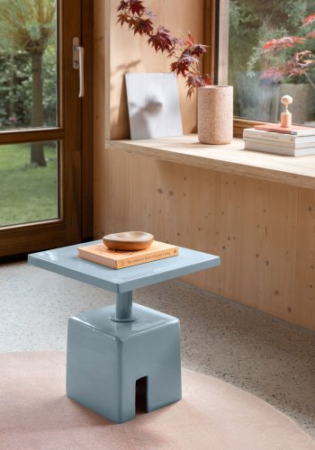 ZUIVER Chubby sidebord, kvadratisk - ocean bl jern (40x40)