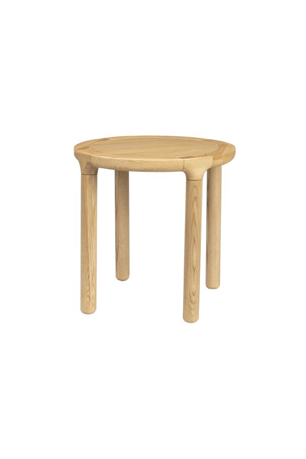 ZUIVER Storm sidebord, rund - natur egetrsfinér og asketr (45)