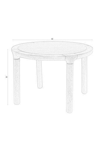 ZUIVER Storm sofabord, rund - natur egetrsfinér og asketr (60)