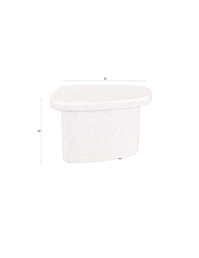 DUTCHBONE Veda sidebord, lav - beige genbrugt marmor (56x45)