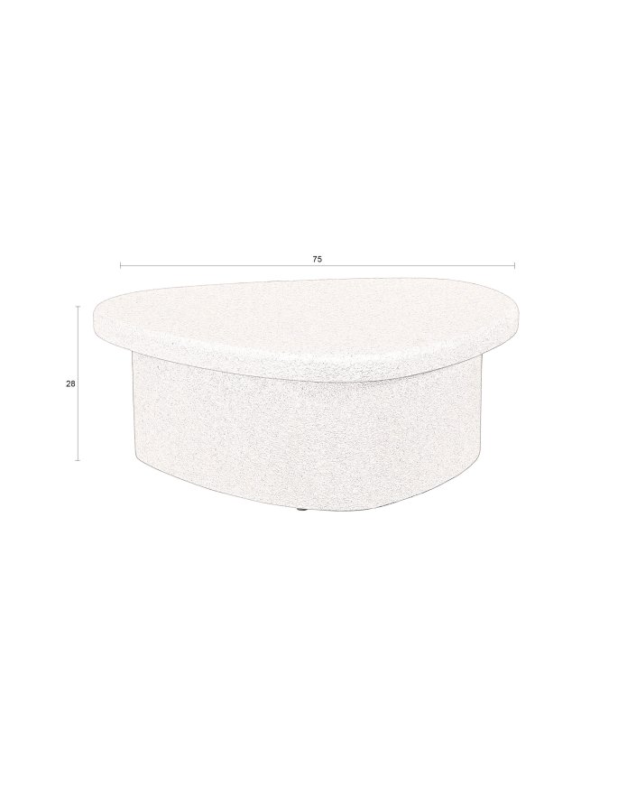 DUTCHBONE Veda sofabord, organisk - beige genbrugt marmor (74x49)