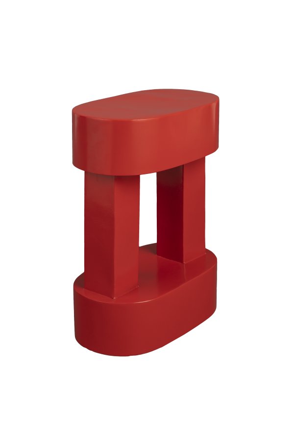 DUTCHBONE Magenta sidebord, oval - rd metal (36x20)