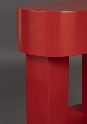 DUTCHBONE Magenta sidebord, oval - rd metal (36x20)