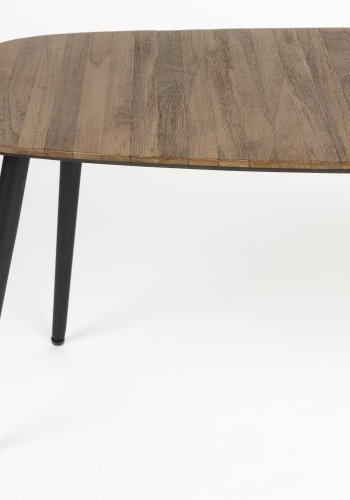 WHITE LABEL LIVING Gualdo sofabord, rektangulr - brun teakfinér og sort jern (80x39)