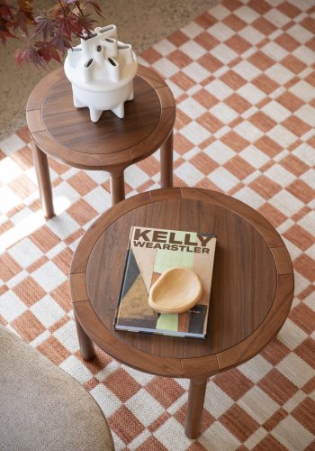 ZUIVER Storm sofabord, rund - valnddefarvet egetrsfinér og asketr (60)