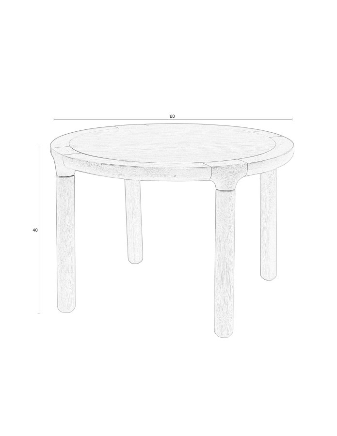 ZUIVER Storm sofabord, rund - valnddefarvet egetrsfinér og asketr (60)