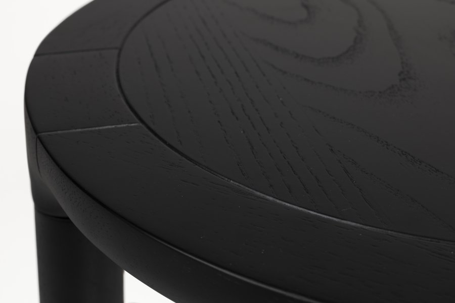 ZUIVER Storm sidebord, rund - sort egetrsfinér og asketr (45)