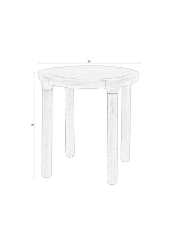 ZUIVER Storm sidebord, rund - sort egetrsfinér og asketr (45)