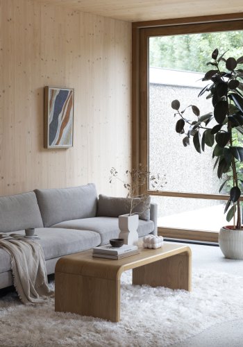 ZUIVER Brave sofabord, rektangulr - natur egetrsfinér og gummitr (120x60)