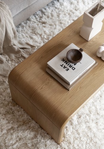 ZUIVER Brave sofabord, rektangulr - natur egetrsfinér og gummitr (120x60)