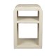 DUTCHBONE Veda sengebord, m. 1 hylde - beige genbrugt marmor (60x40)