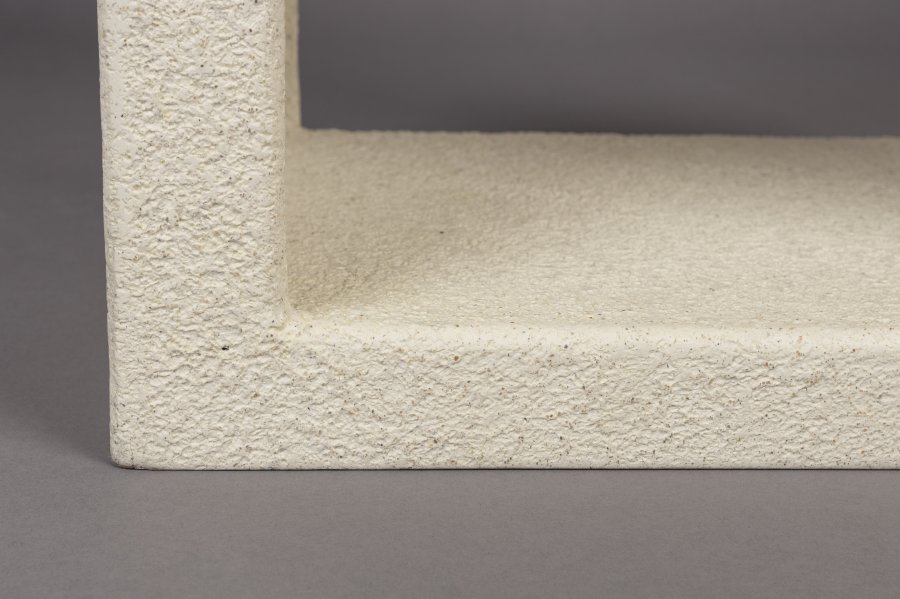 DUTCHBONE Veda sengebord, m. 1 hylde - beige genbrugt marmor (60x40)