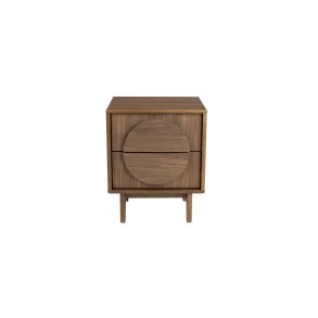 ZUIVER sidebord, m. 2 skuffer - brun valnddefinér og asketr (45x40)