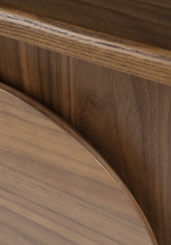 ZUIVER sidebord, m. 2 skuffer - brun valnddefinér og asketr (45x40)