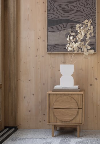 ZUIVER sidebord, m. 2 skuffer - natur egetr (45x40)